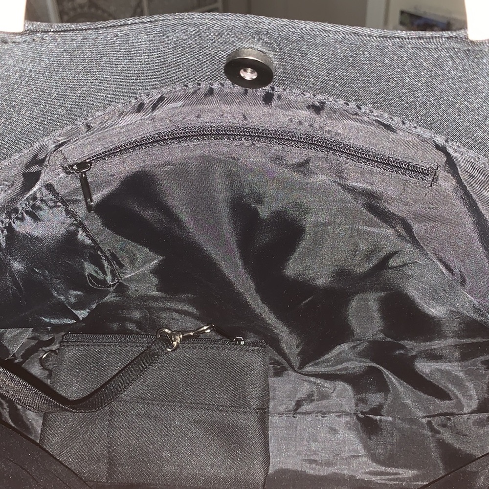 Leonard Drake Black Nylon Tan Shoulder Tote Bag - Picture 10 of 11